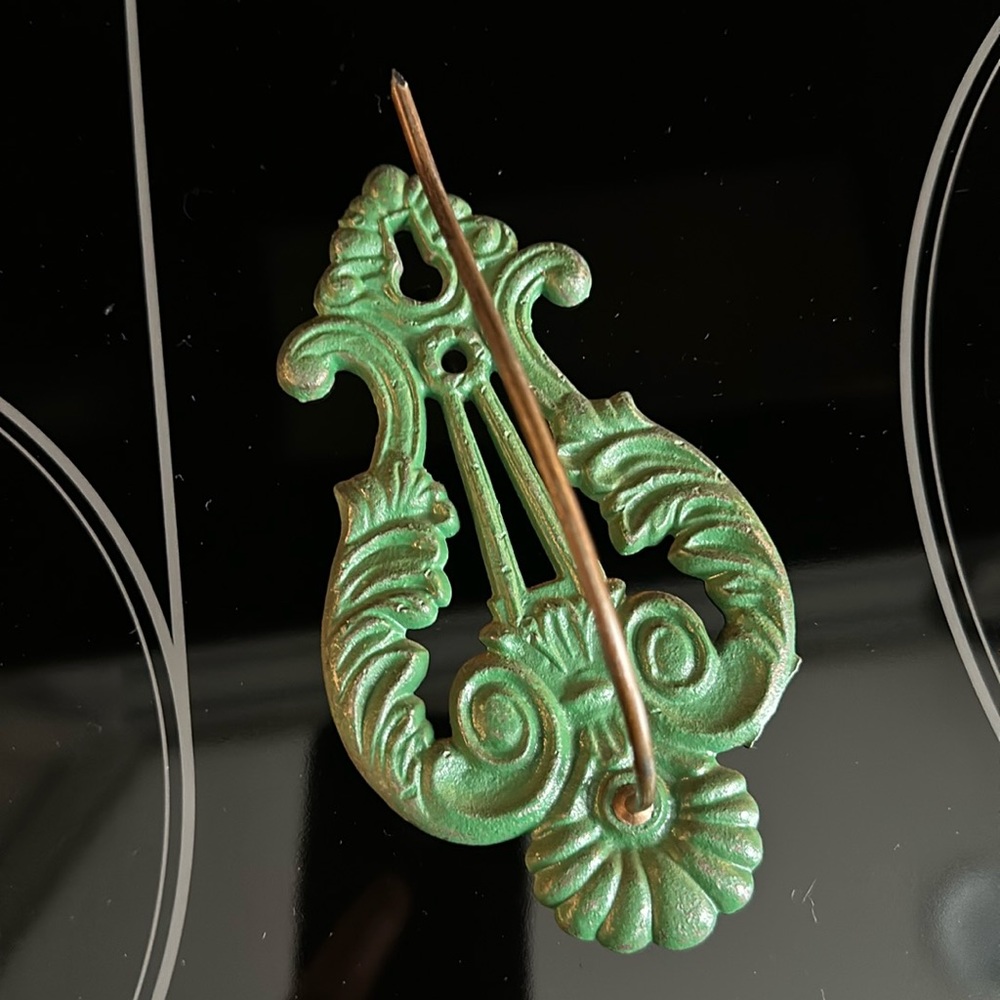 Antique Art Nouveau Cast Iron Wall Mount Receipt Hook